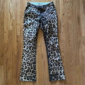 Altuzarra IT 40 US 4 cheetah pants slight flare inseam 32” great pre owned cond